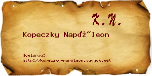 Kopeczky Napóleon névjegykártya